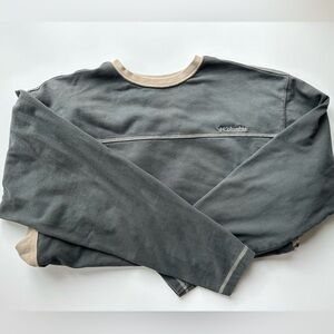 Columbia men’s pullover, long sleeve shirt, size, XL, color, gray, and tan